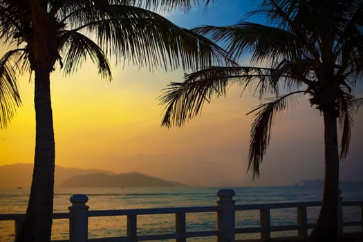 Beautiful sunrise over the ocean