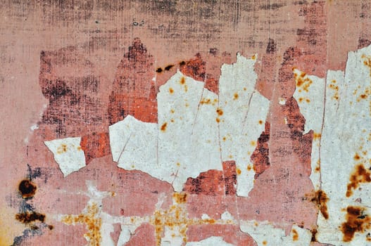 Chipped paint rusty metal surface. Abstract industrial iron texture.