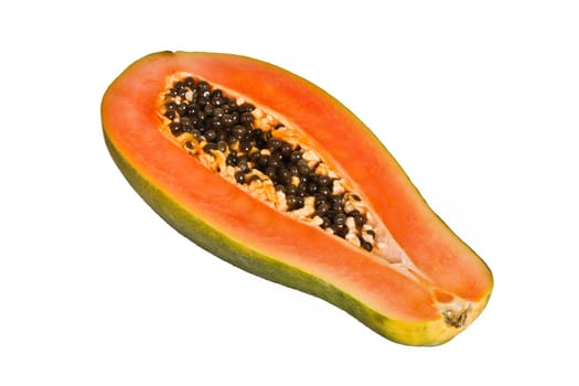 Papaya on white background