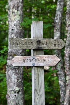 Trail sign in Acadia NP