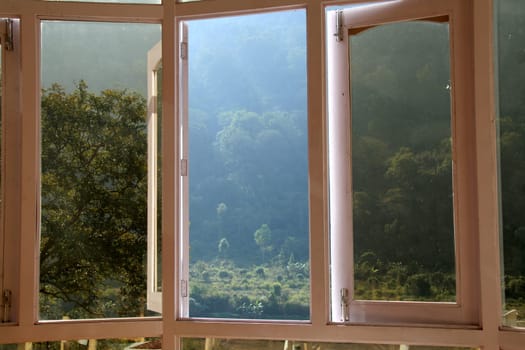 Transparent glass window panes enable viewing and enjoying nature outside