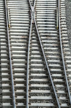 Cross-over of railway tracks laid on concrete sleepers