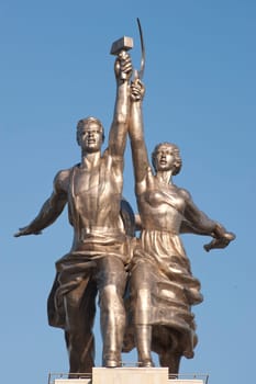 Sculpture "Worker and collective farmer"". Taken in Moscow, Russia on May 2012"