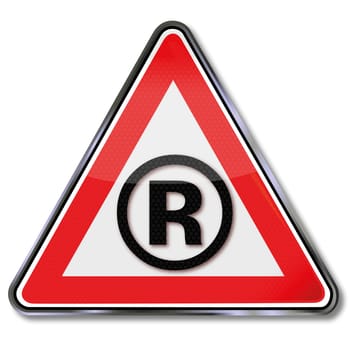 Sign with trademark