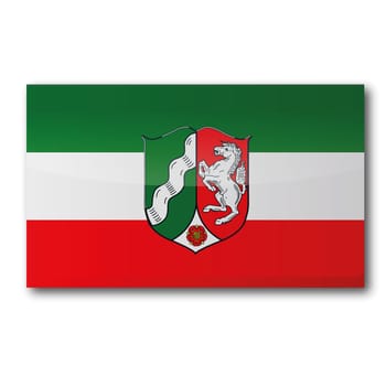 Flag with coat of arms of North Rhine-Westphalia
