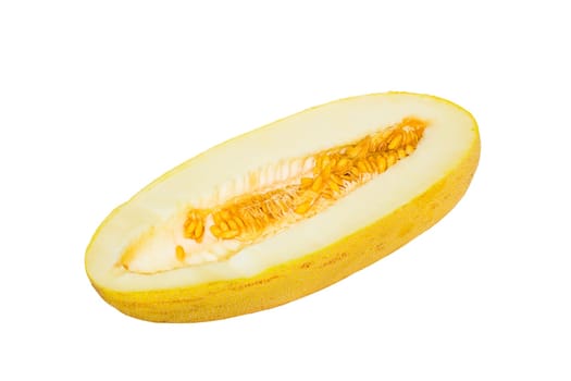 Half melon isolated on white background