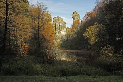 Externsteine with pond