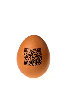 Egg with QR code on the shell