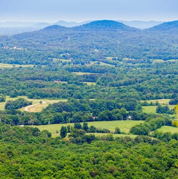 High point view of countryside of Central Kentucky