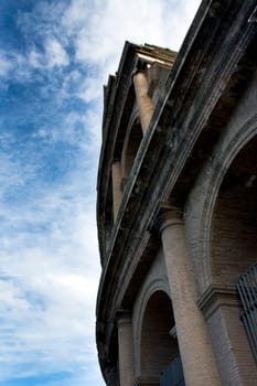 Side of ancient Roman coliseum