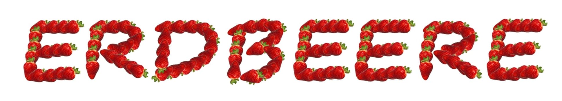 The word strawberry is made from strawberry fruits