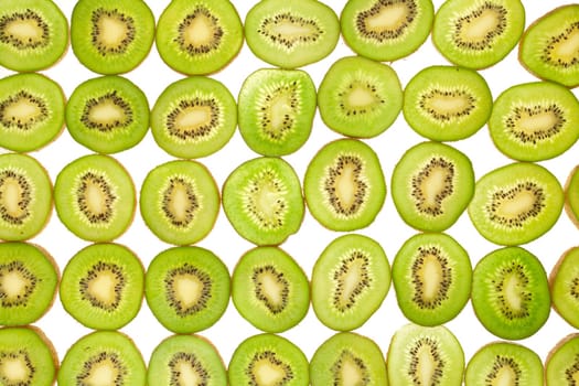 Background laid from whole kiwi slices