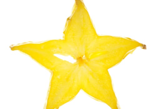 Macro shot of a starfruit slice