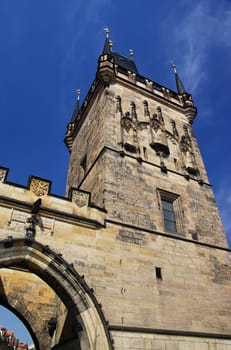 Gate&#039 s tower in Prague, Czech Republic
