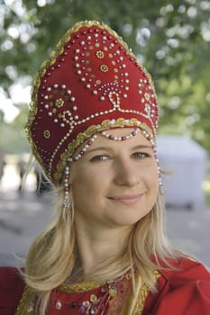 The girl in national russian clothes