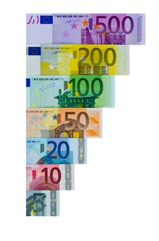 Chart with euro banknotes