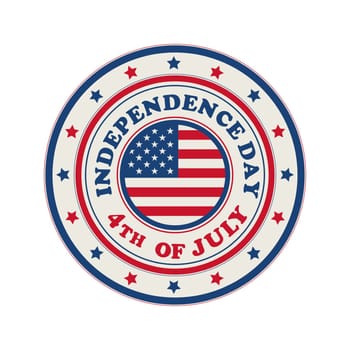 4th of July, Independence Day stamp over white background