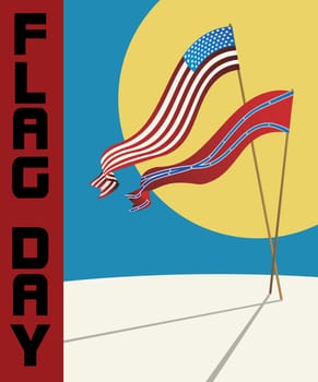 Flag Day celebration card with U.S.A. flag