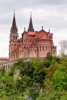 Basilica of Our Lady of Battles, Covadonga, Asturias, Spain.