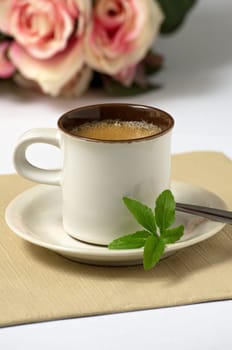 Espresso with Stevia Leaves