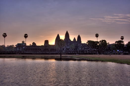 Angkor wat on sunrise. Near Siem Riep. Cambodia