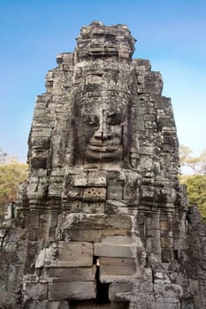 Four-faces Vishnu in Bayon temple in Angkor Thom