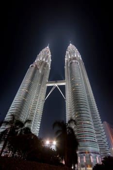 The Petronas Towers at night. Kuala Lumpur city