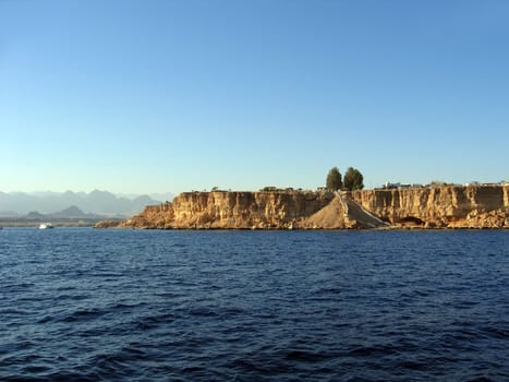 Deserted steep coast of the Red sea