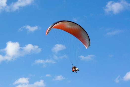 Paragliding tandem  in the sky