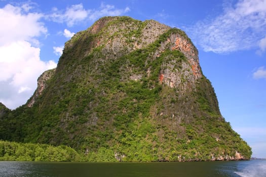 mountain rock in the andaman sea