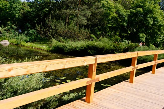 Detail of bridge in the Japanese garden