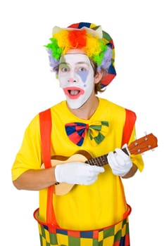 Colorful clown isolated on white background