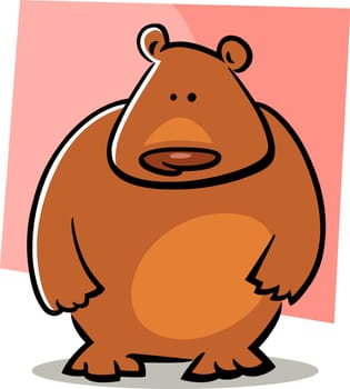 cartoon doodle illustration of cute brown bear