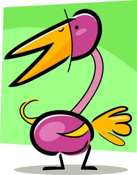 cartoon doodle illustration of cute funny bird