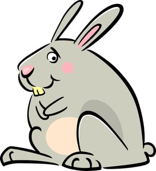 cartoon doodle illustration of cute little bunny