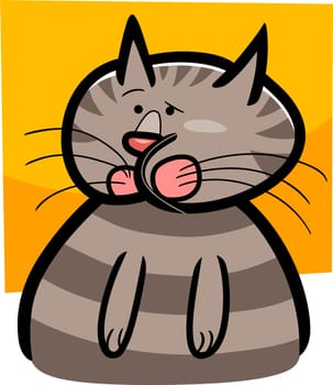 cartoon doodle illustration of cat or kitten