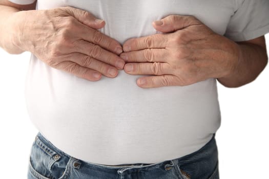 a man feels pressure in the center of his chest