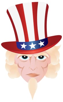 Uncle Sam in Fourth of July Hat on Independence Day Illustration