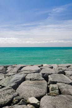 Sea, sky and rocks in Italy