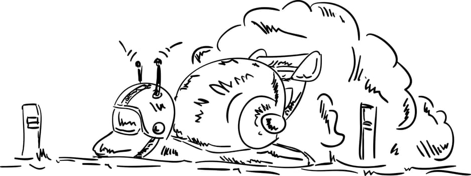 vector - very speed snail isolated on background