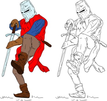 vector - historic soldier, isolated on background