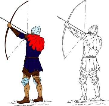 vector - historic archer, isolated on background