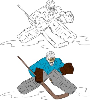 vectory - ice hockey goalie isolated on background