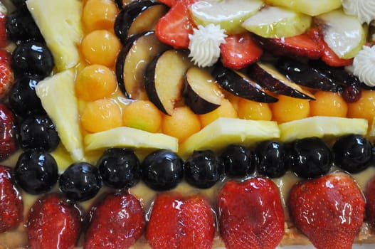 Pie or cake with fruit and icecream