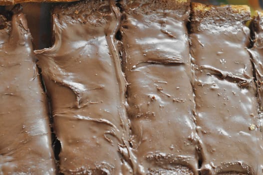 Detail view of traditional chocolate sweet food