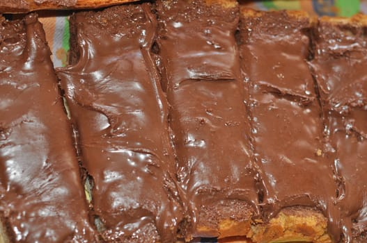 Detail view of traditional chocolate sweet food