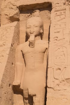 Statue of the Queen Hathor at Temple of Hathor at Abu Simbel (Egypt)