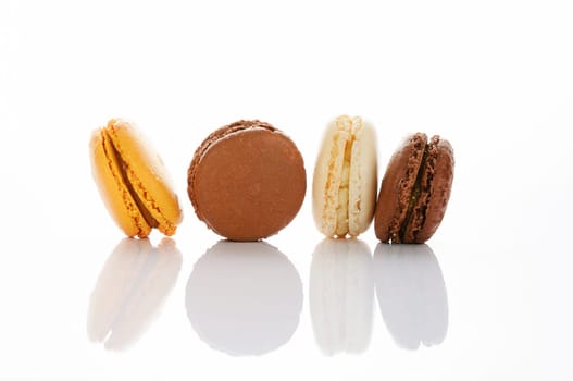 chocolate macaroons isolation on a white background
