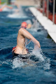 Swimmers in competition