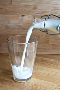 Pouring milk